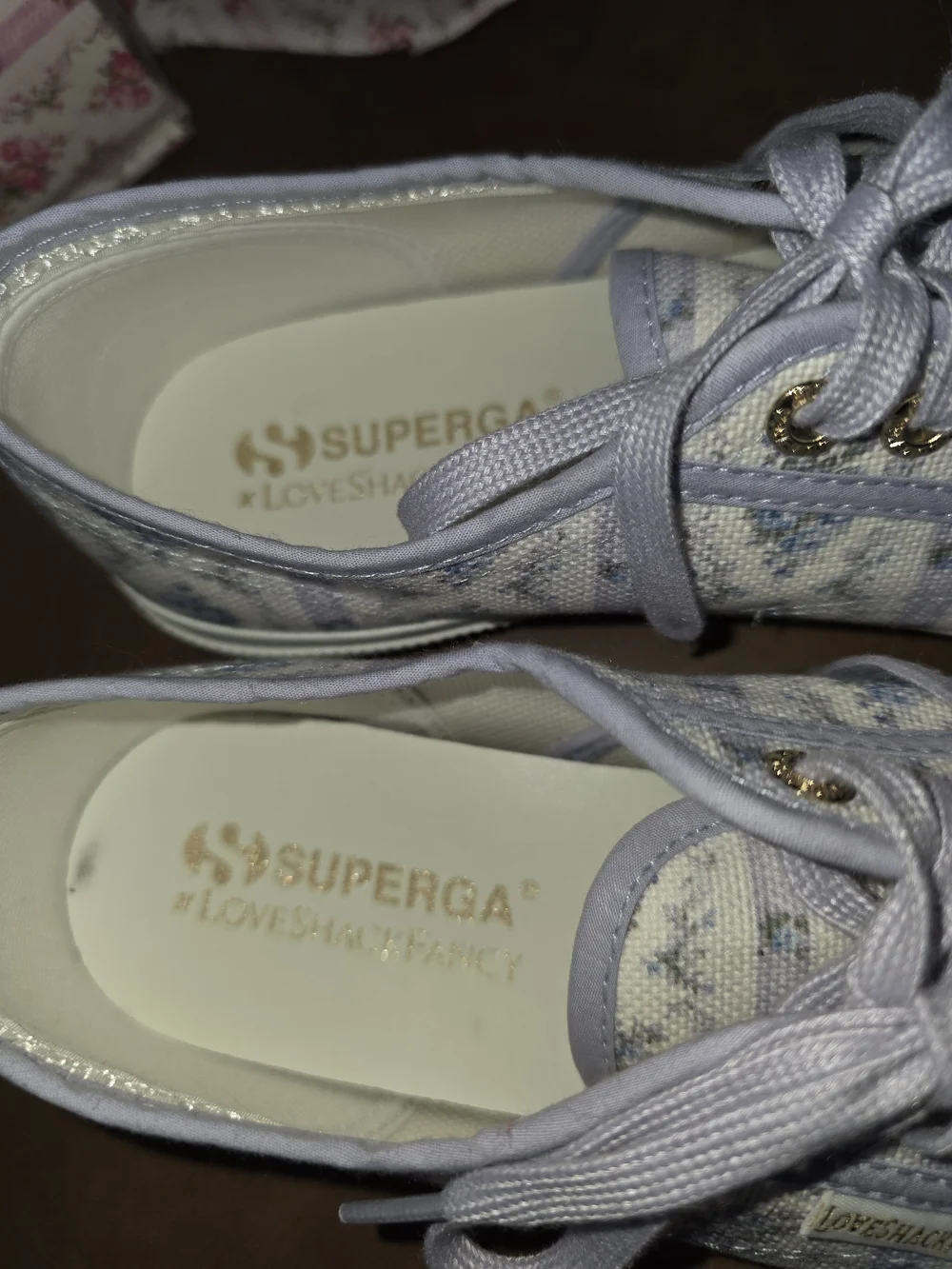 Superga Love Shack Fancy Lavender Floral Sneakers NWT - Picture 3 of 7